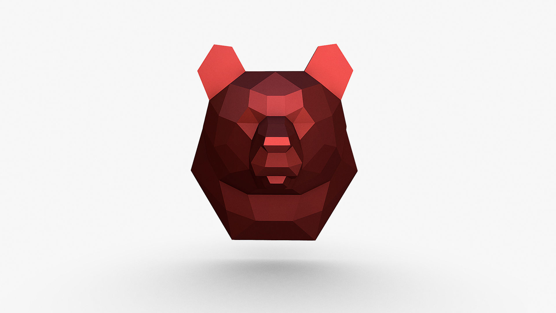 Bear head 3D print model_10