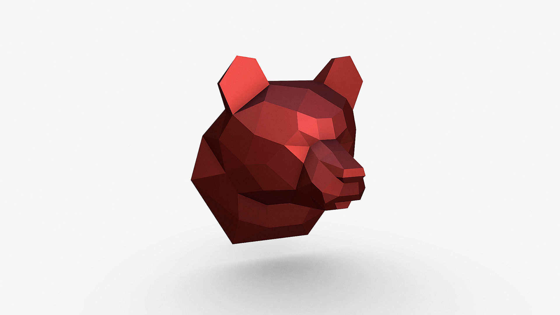 Bear head 3D print model_9