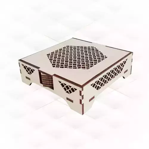 Flexible cup coasters in a box laser cutting design