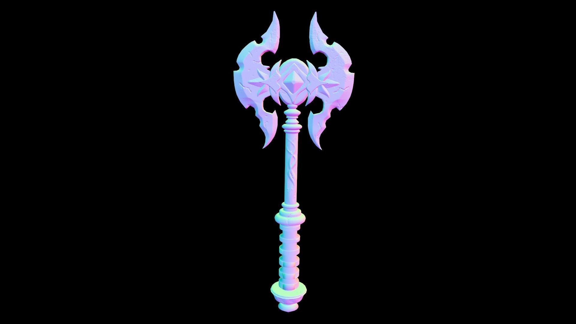 God of War Sword Game Ready Assets Low-poly 3D model_2