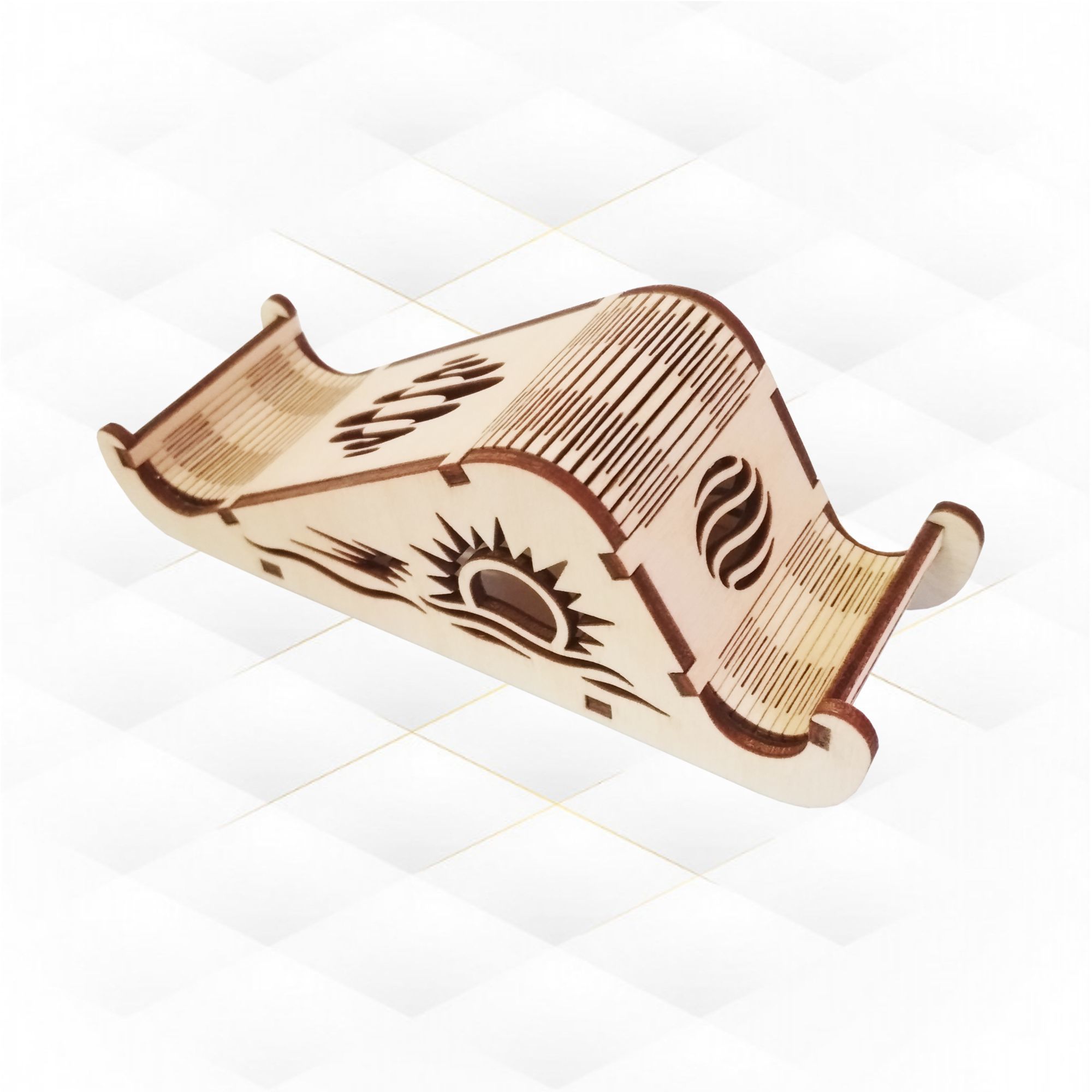Stand holder for phone design laser cutting 3D print model_4