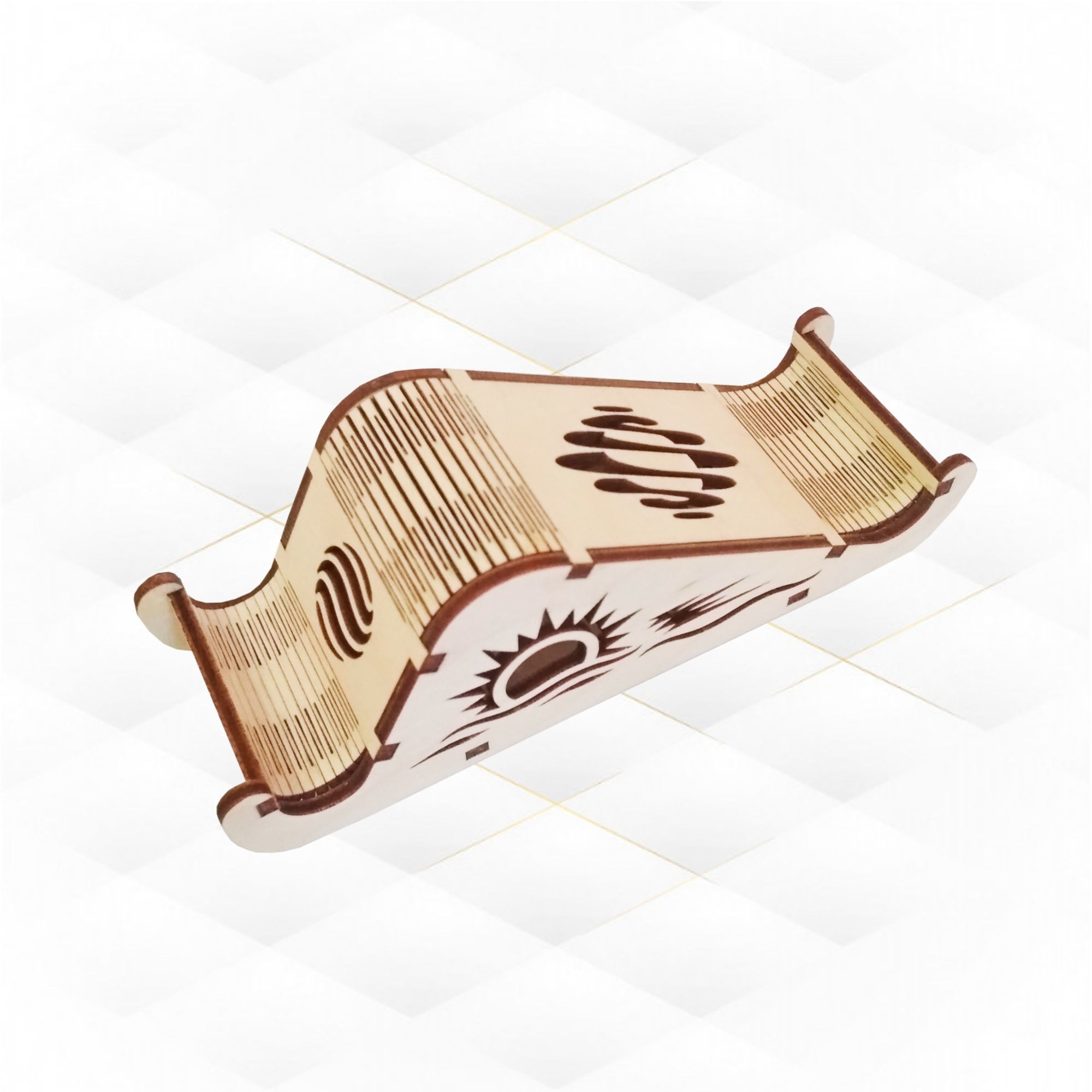 Stand holder for phone design laser cutting 3D print model_3