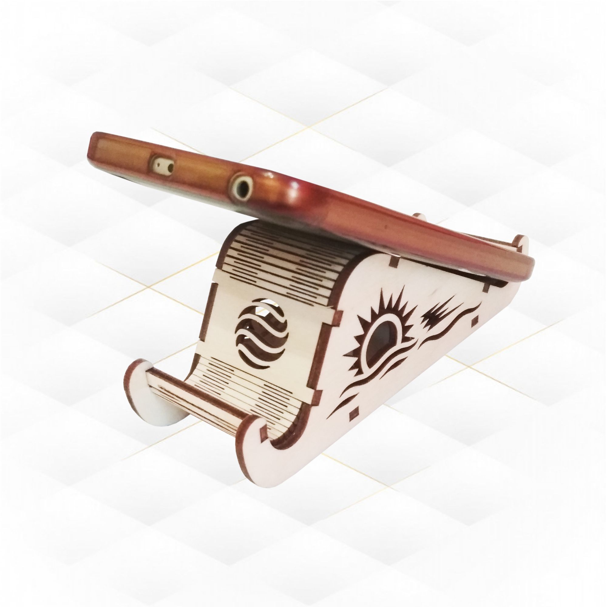 Stand holder for phone design laser cutting 3D print model_1