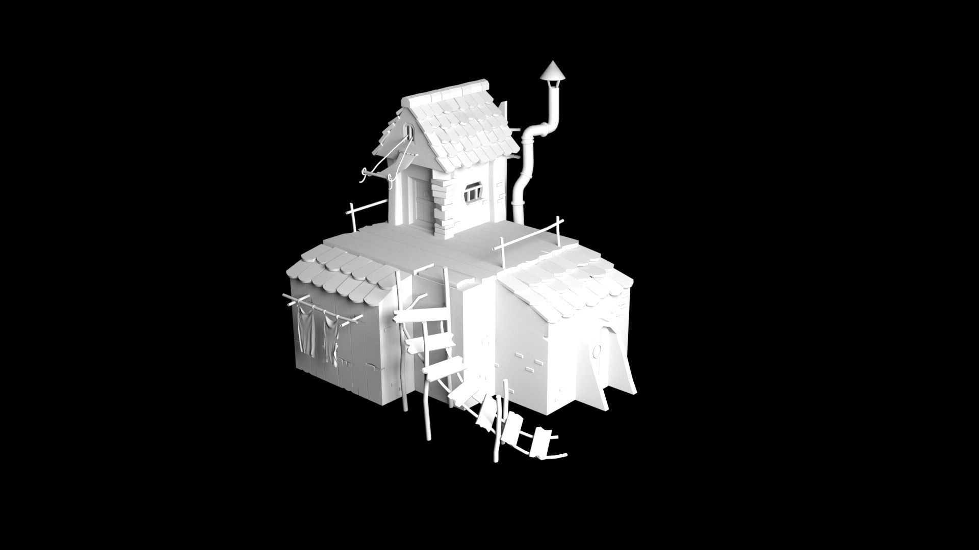 Stylized House 3D model_2