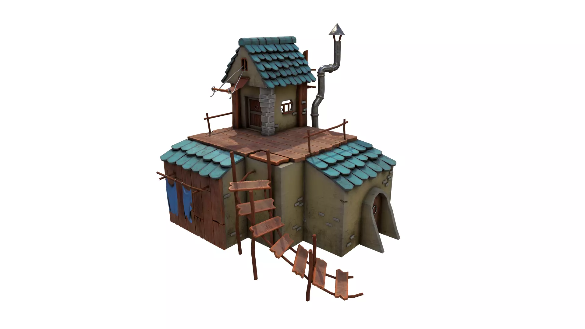 Stylized House 3D model_0