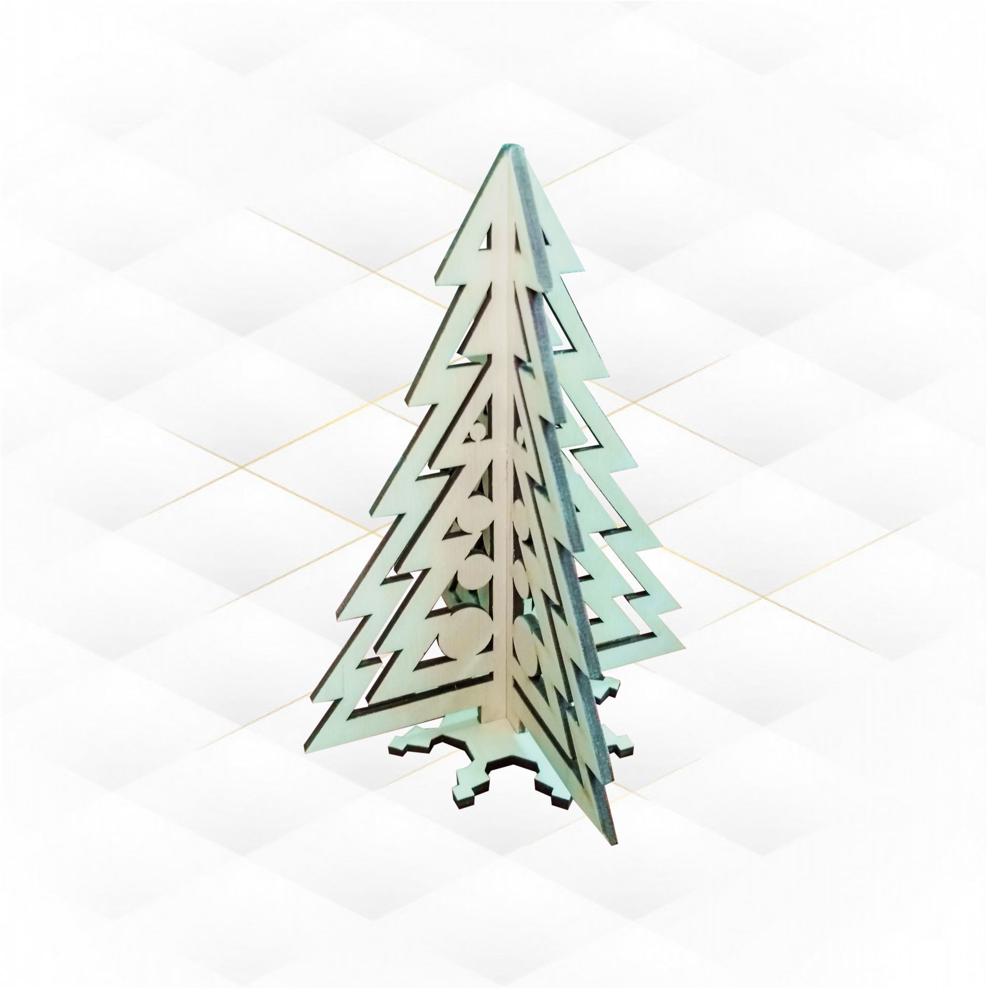 Gift Christmas tree ready laser cut design 3D print model_2