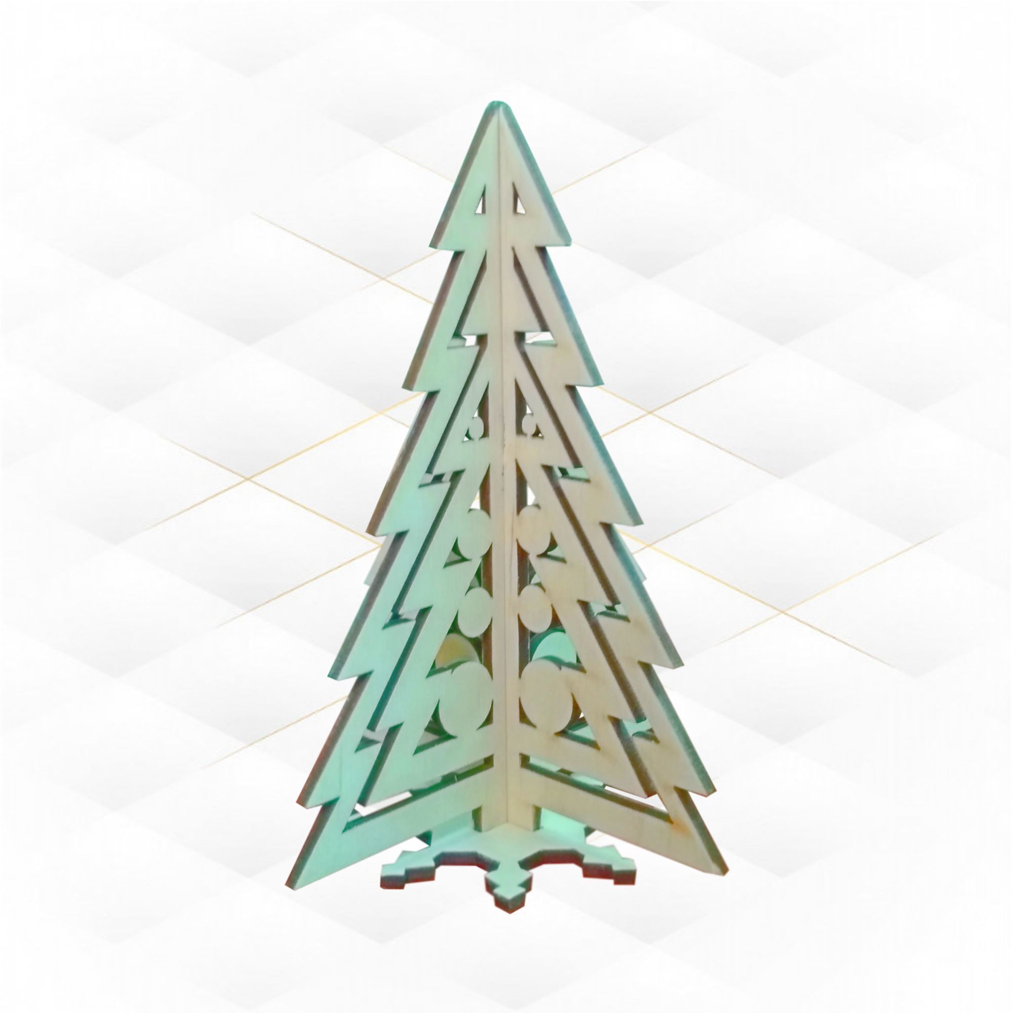 Gift Christmas tree ready laser cut design 3D print model_5