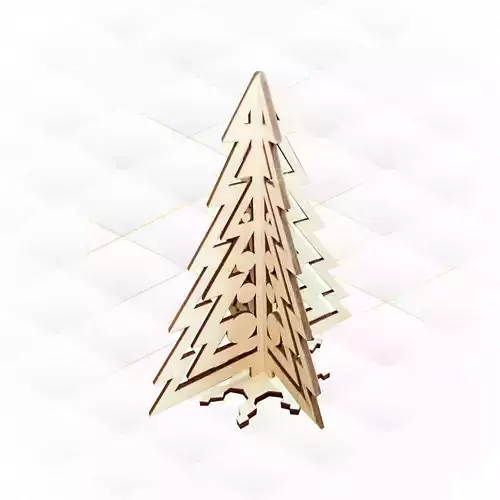 Gift Christmas tree ready laser cut design 3D print model