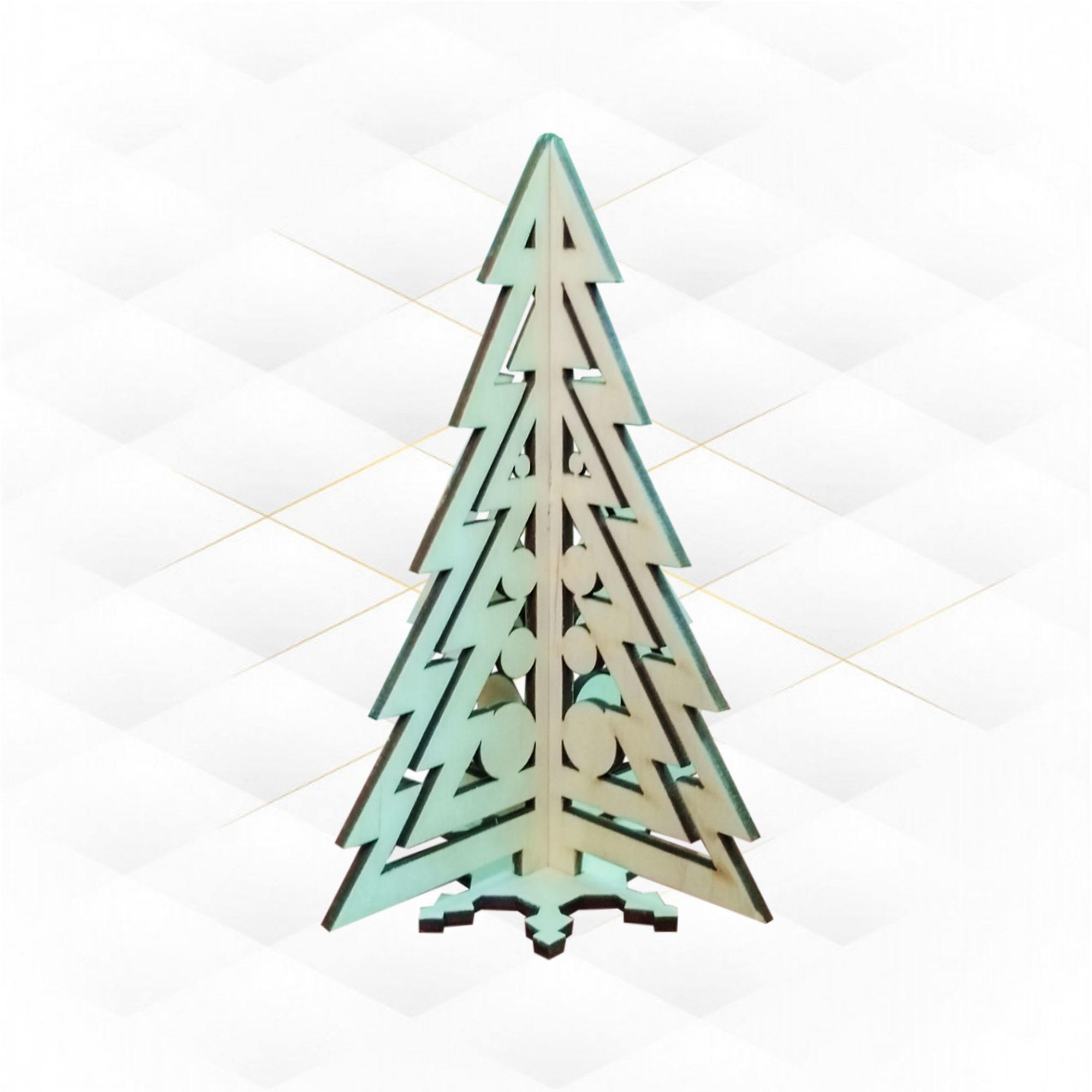 Gift Christmas tree ready laser cut design 3D print model_4
