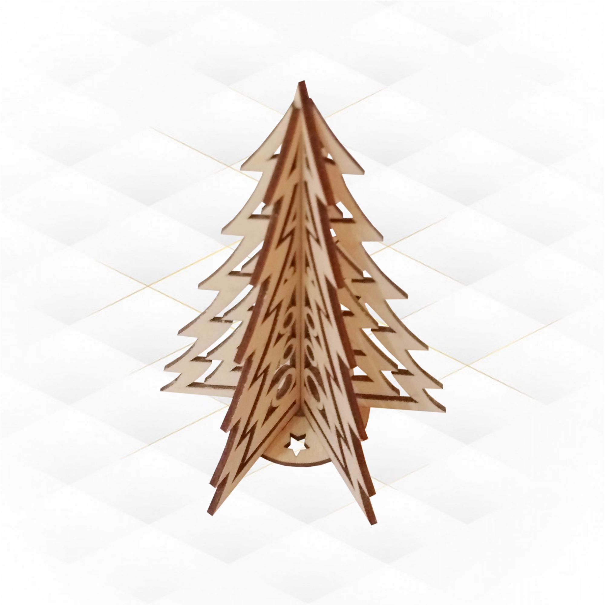 3D puzzle Christmas Tree ready laser cut design 3D print model_5