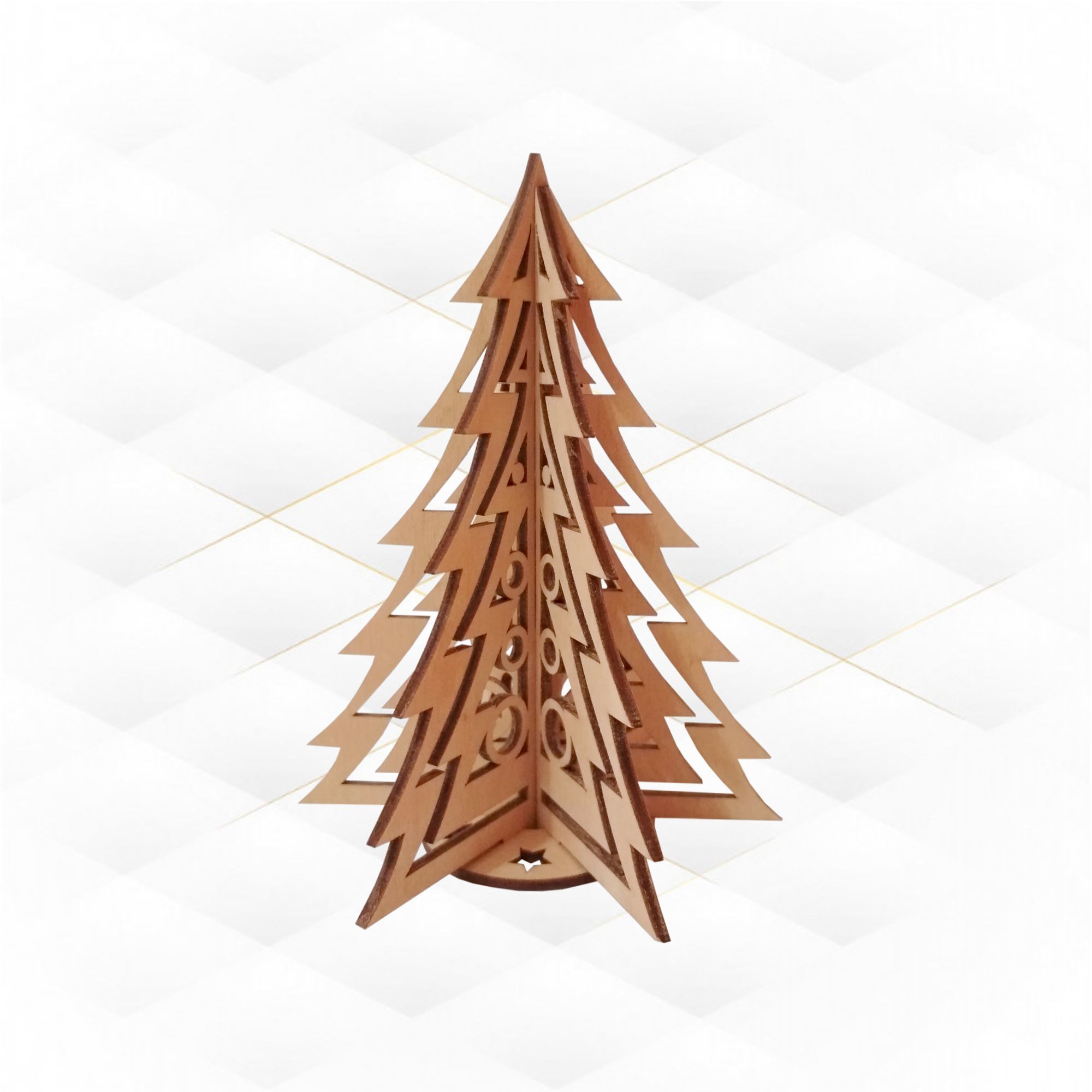 3D puzzle Christmas Tree ready laser cut design 3D print model_1