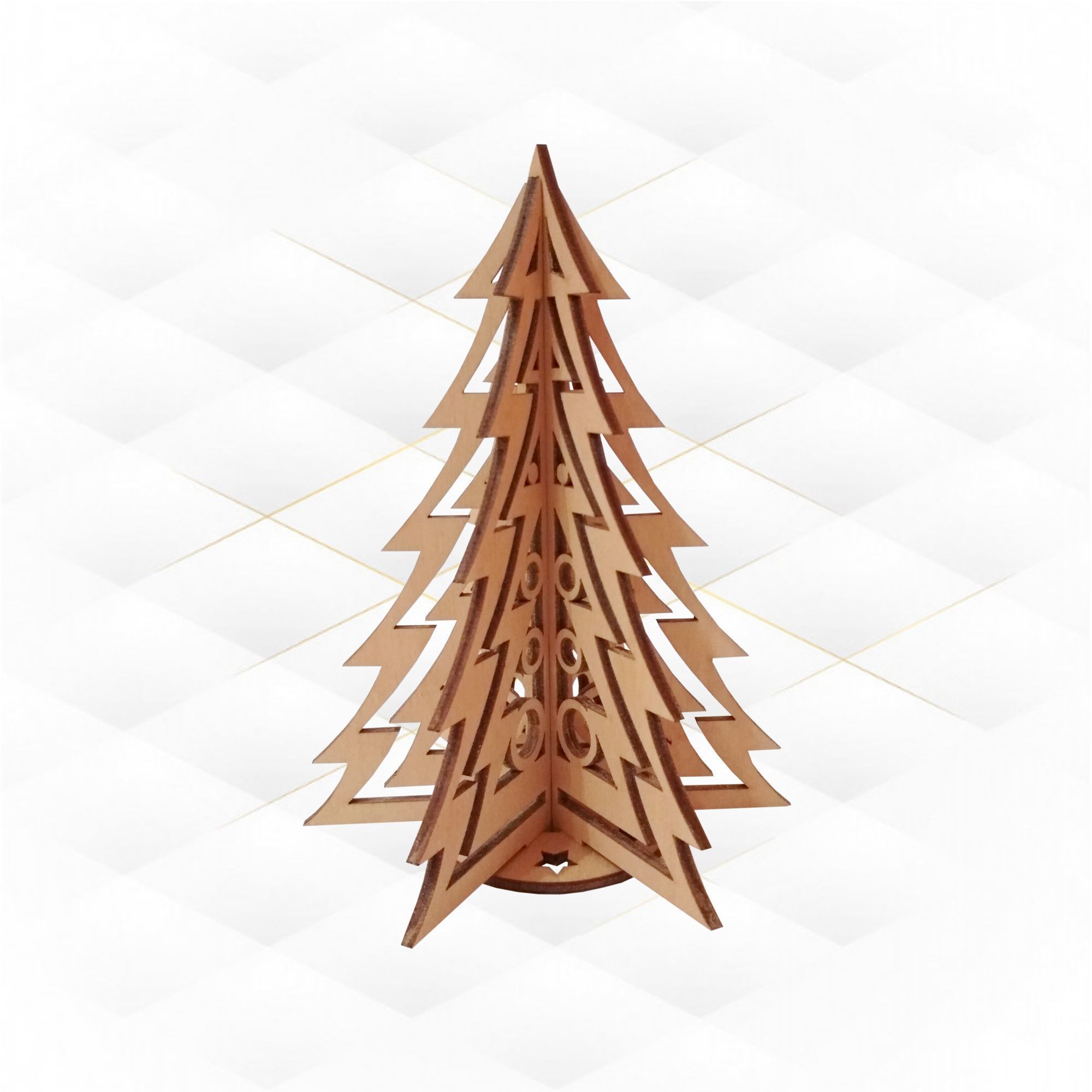 3D puzzle Christmas Tree ready laser cut design 3D print model_4