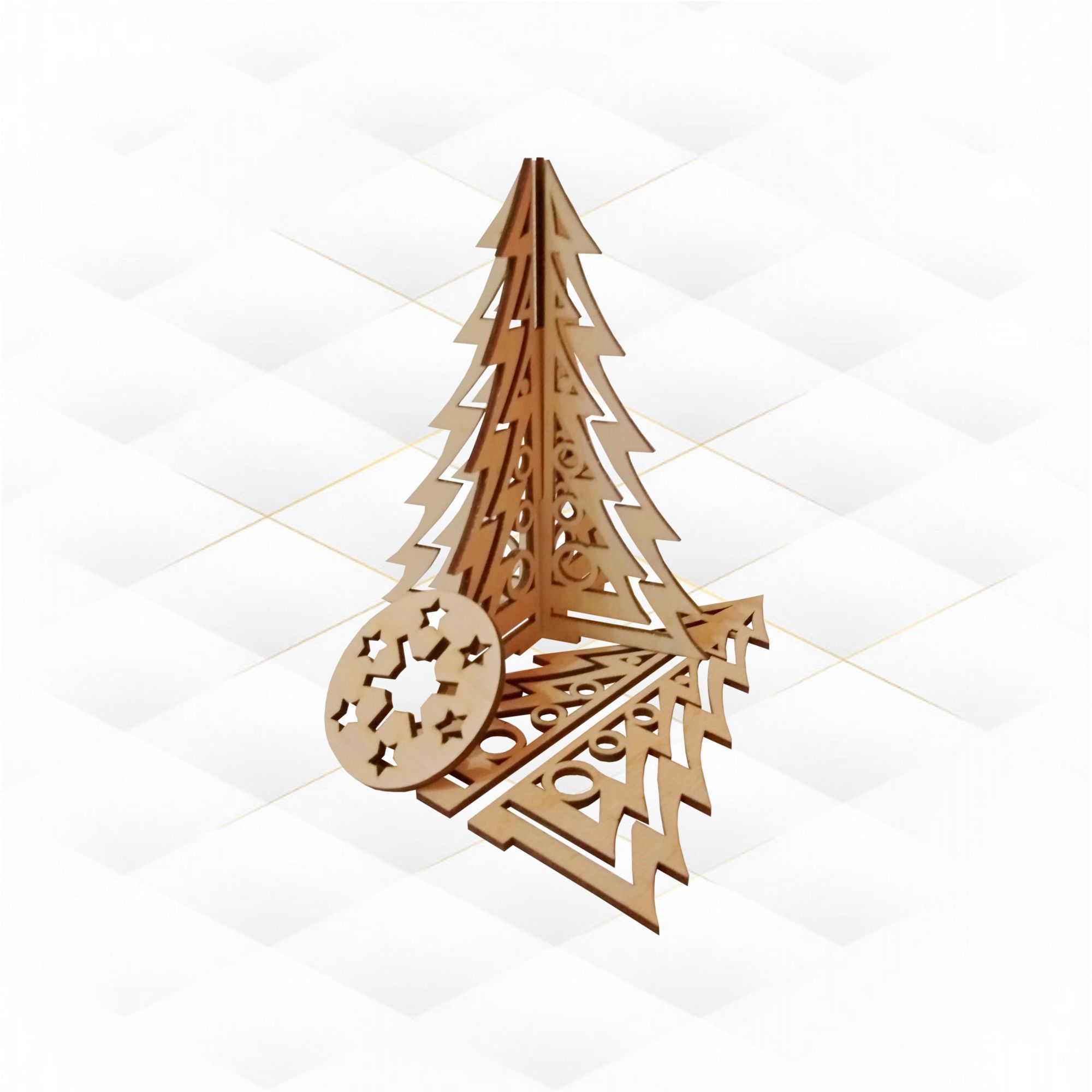 3D puzzle Christmas Tree ready laser cut design 3D print model_2