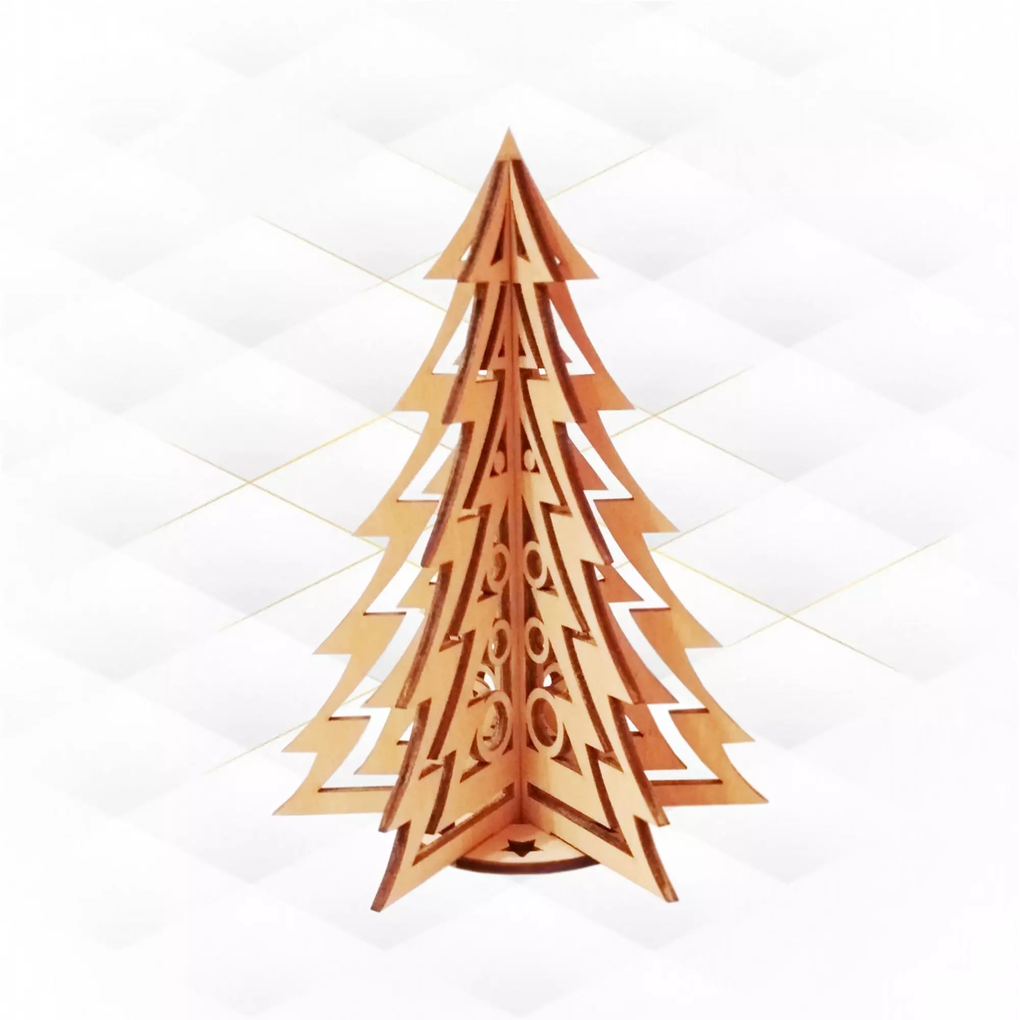 3D puzzle Christmas Tree ready laser cut design 3D print model_0