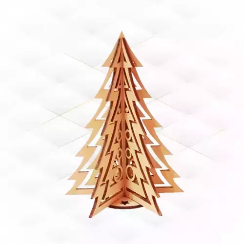3D puzzle Christmas Tree ready laser cut design 3D print model