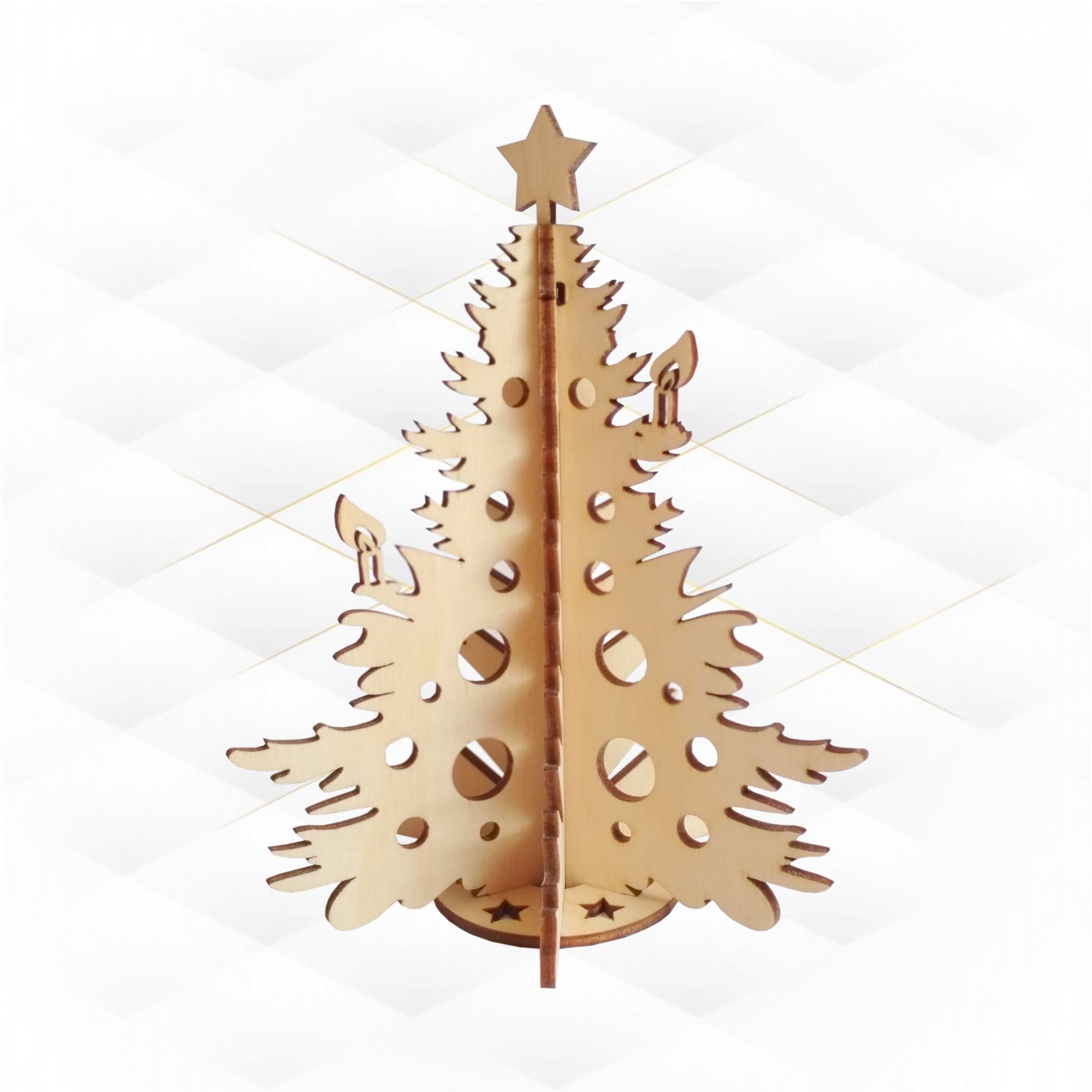 3D puzzle Christmas Tree ready use laser cutting files 3D print model_4