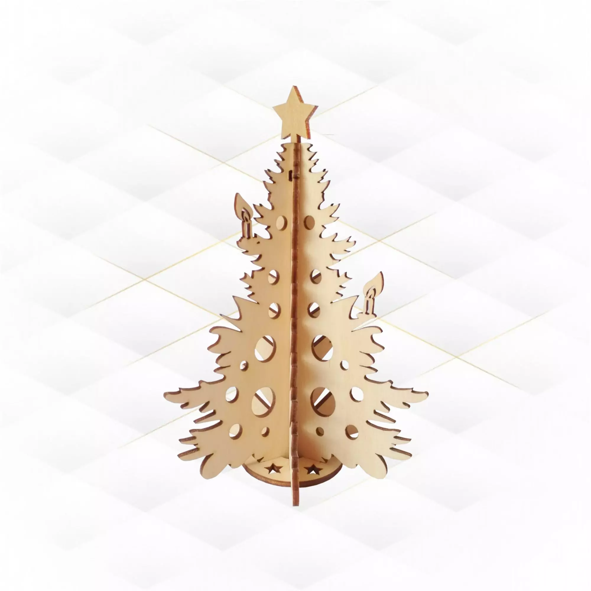 3D puzzle Christmas Tree ready use laser cutting files 3D print model_0