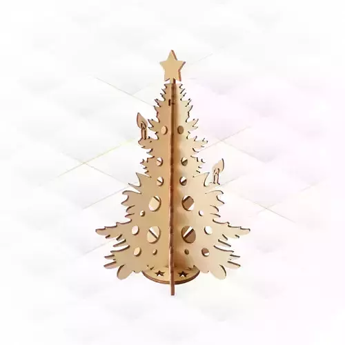 3D puzzle Christmas Tree ready use laser cutting files 3D print model