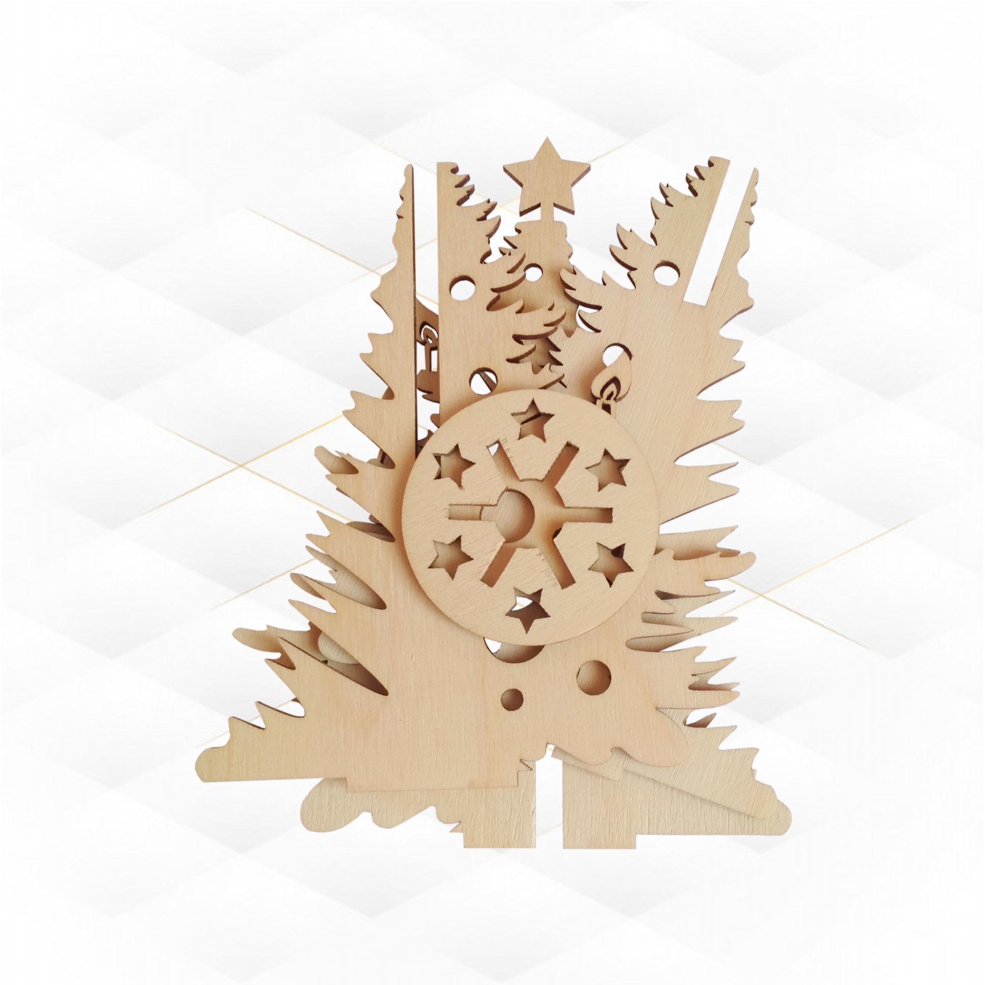 3D puzzle Christmas Tree ready use laser cutting files 3D print model_2