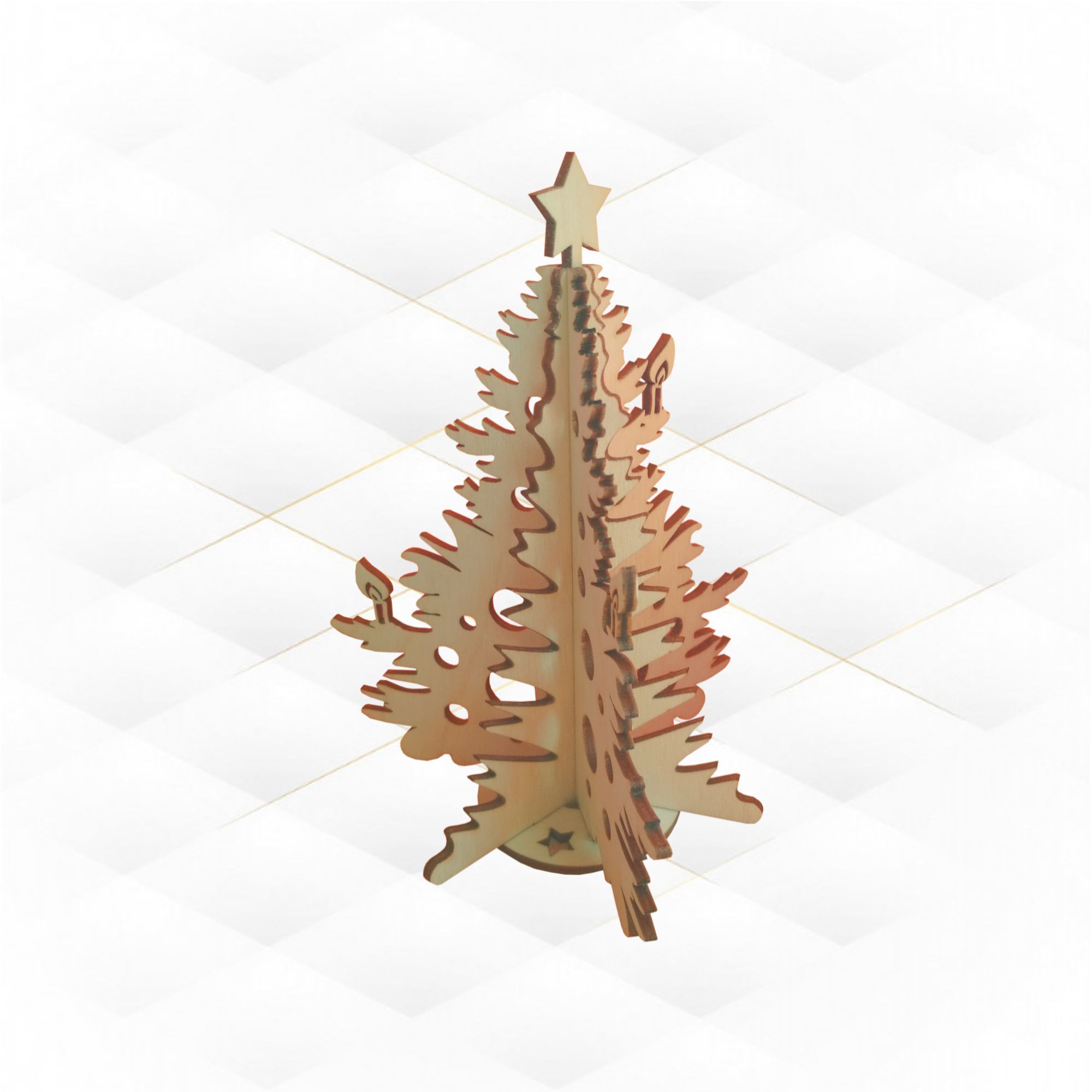 3D puzzle Christmas Tree ready use laser cutting files 3D print model_3