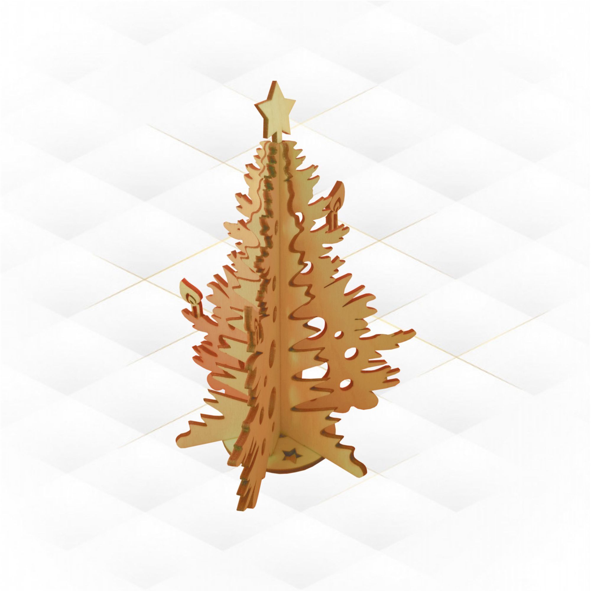 3D puzzle Christmas Tree ready use laser cutting files 3D print model_5