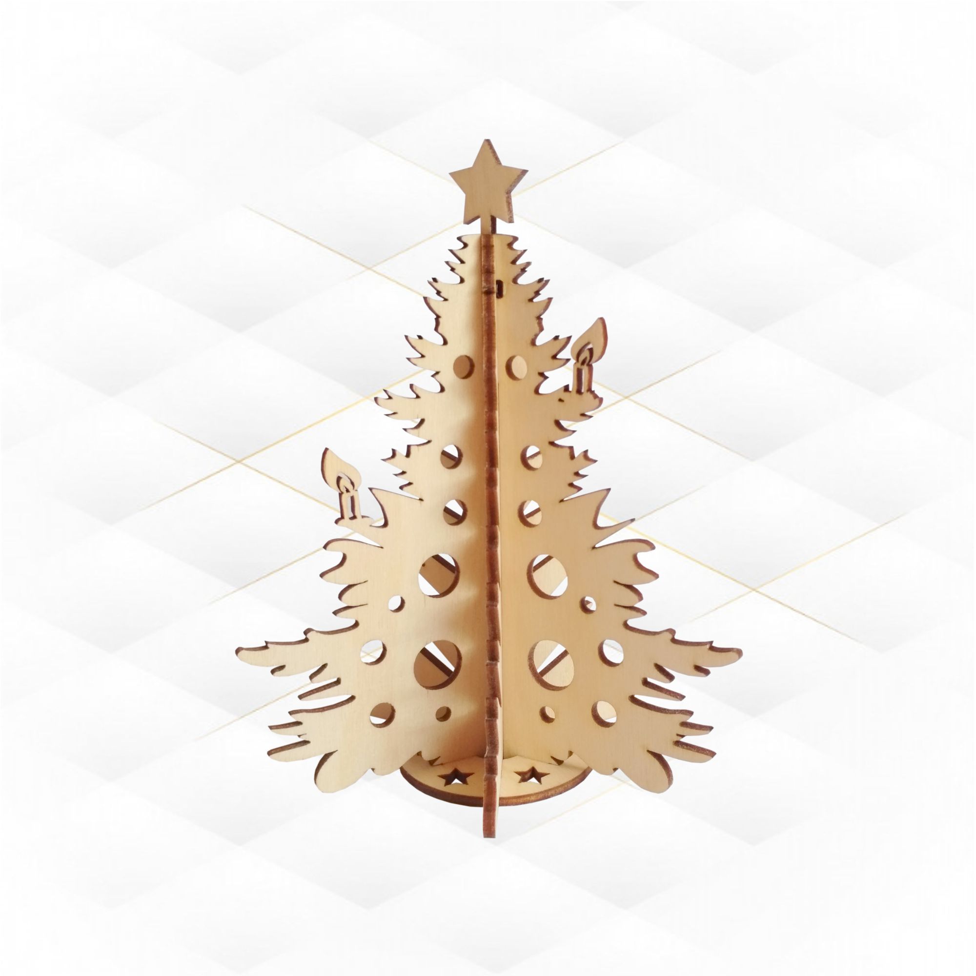 3D puzzle Christmas Tree ready use laser cutting files 3D print model_1