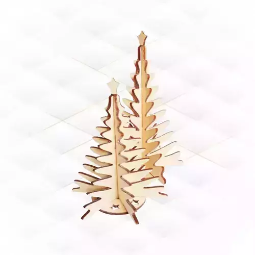 Christmas tree design ready laser cut file 3D print model