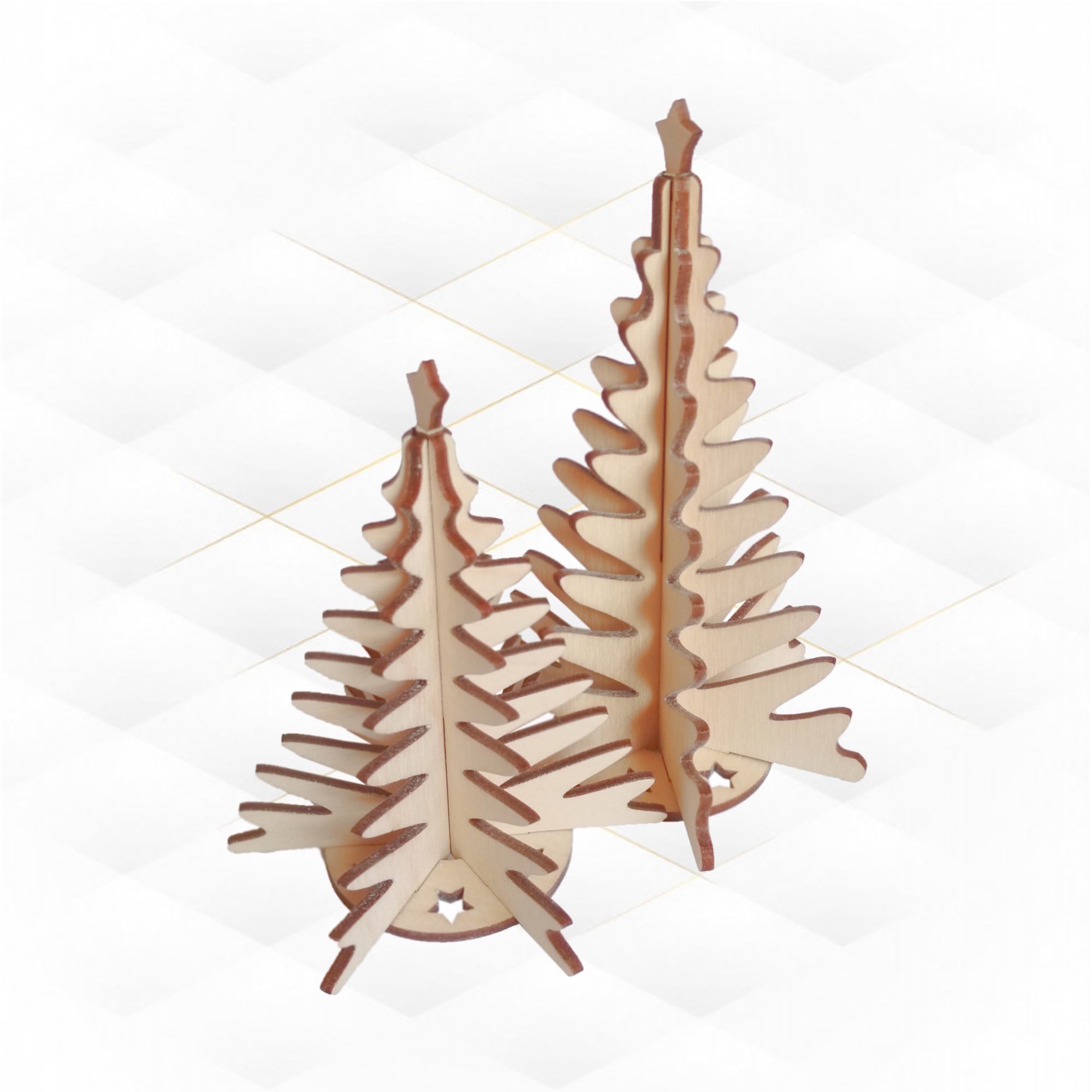 Christmas tree design ready laser cut file 3D print model_5