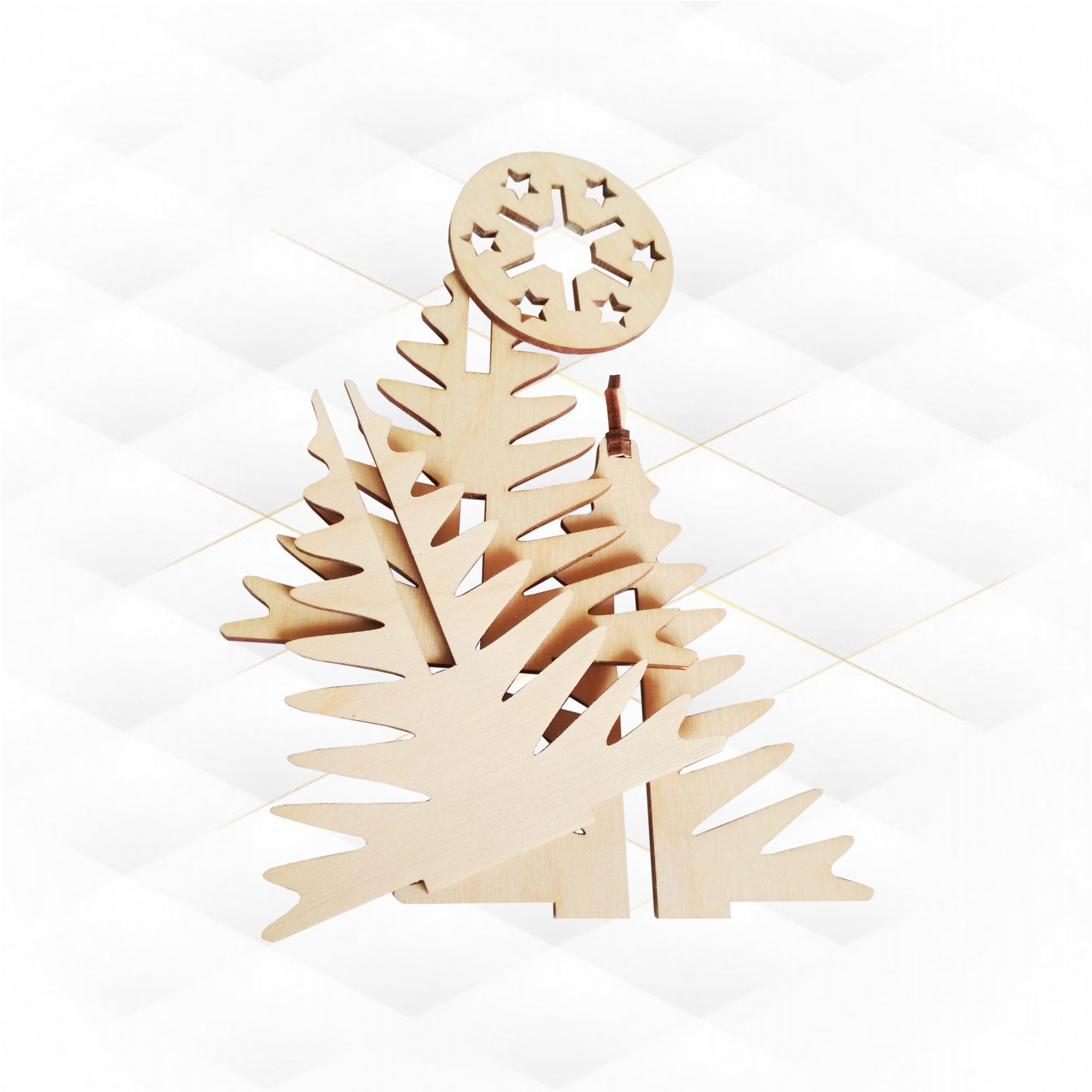 Christmas tree design ready laser cut file 3D print model_2