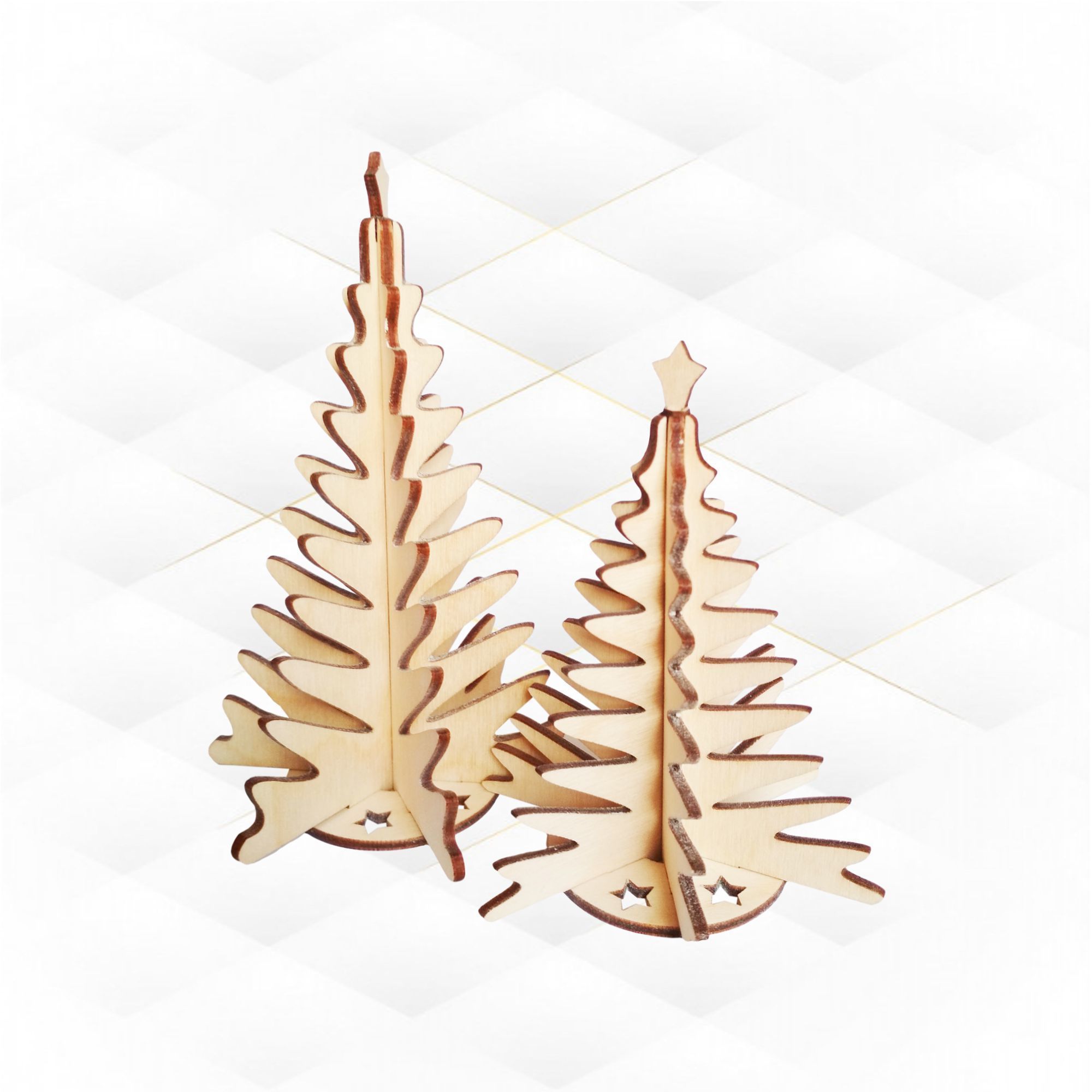 Christmas tree design ready laser cut file 3D print model_1