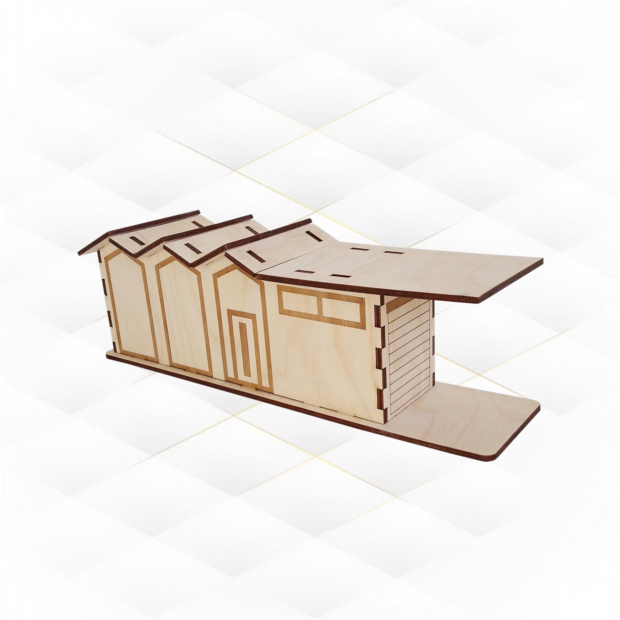 Christmas Glitter Houses svg design laser cut 3D print model_3