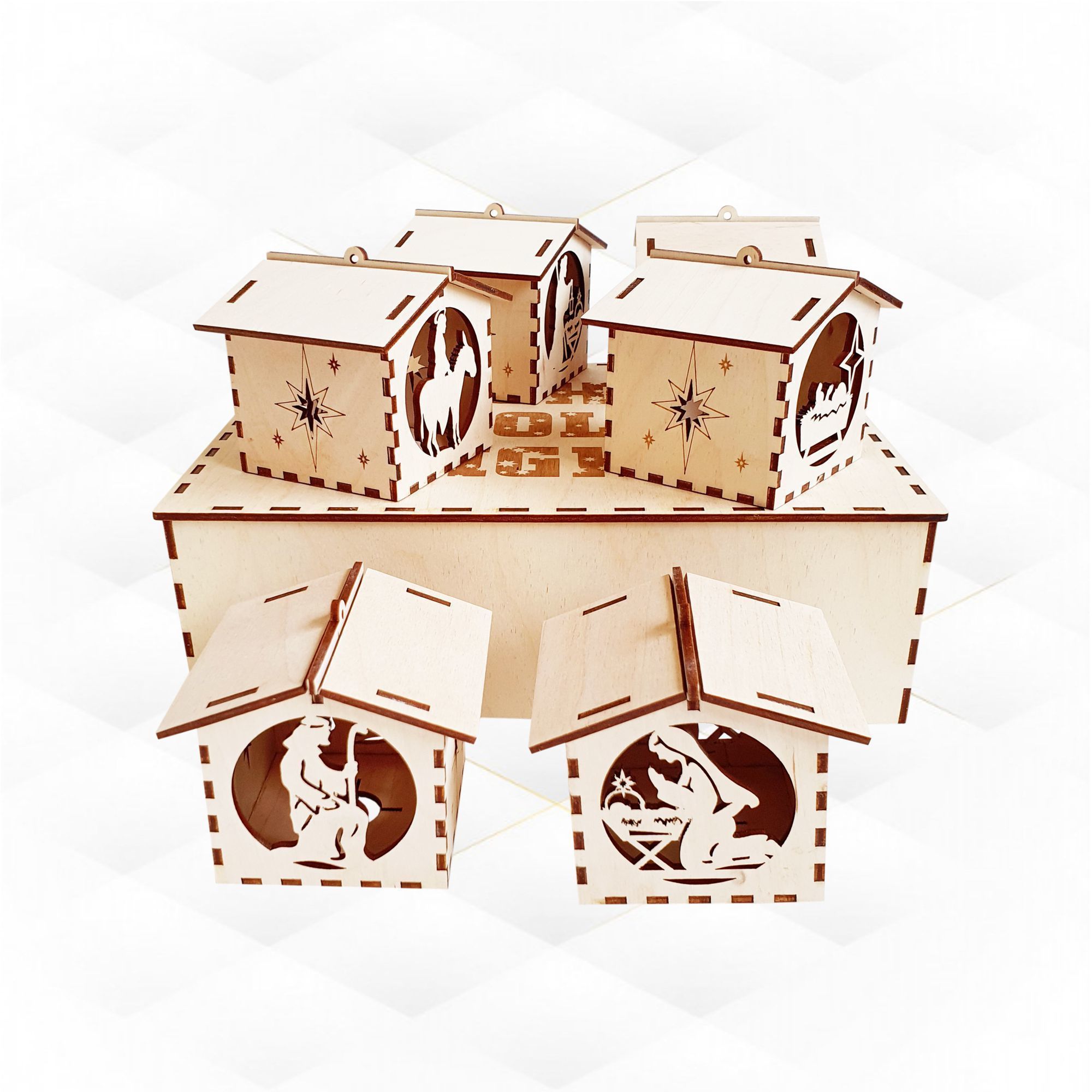 Nativity House with box laser cut svg dxf desig 3D print model_6