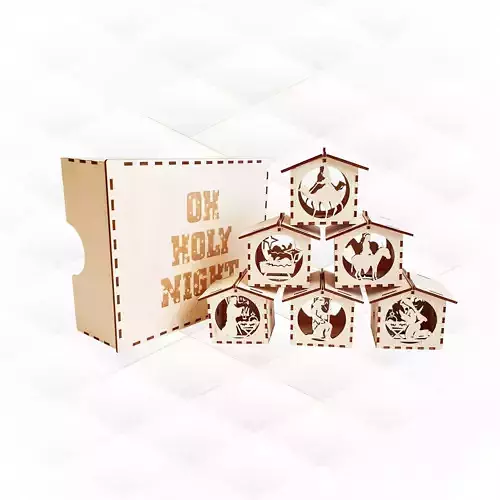 Nativity House with box laser cut svg dxf desig 3D print model