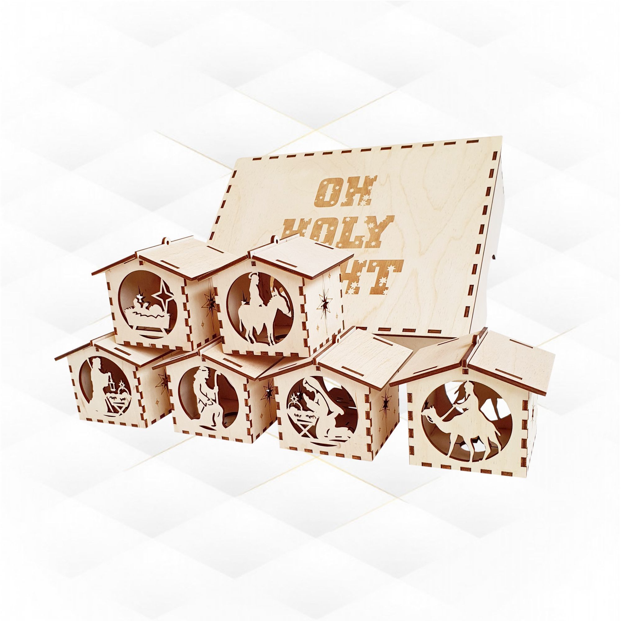 Nativity House with box laser cut svg dxf desig 3D print model_5