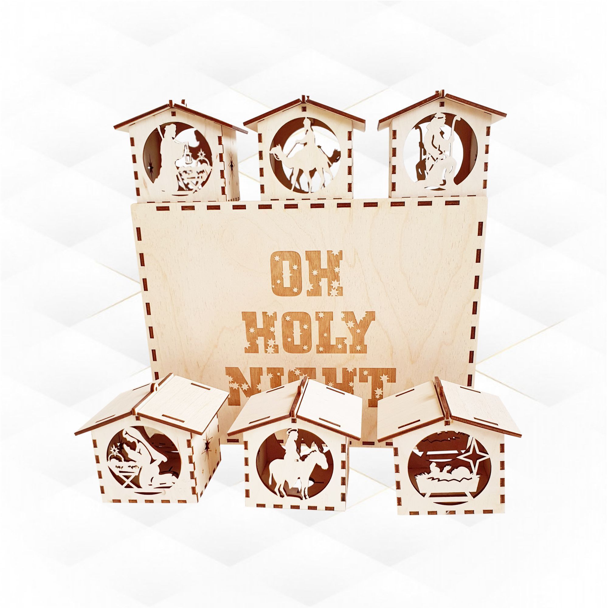 Nativity House with box laser cut svg dxf desig 3D print model_1