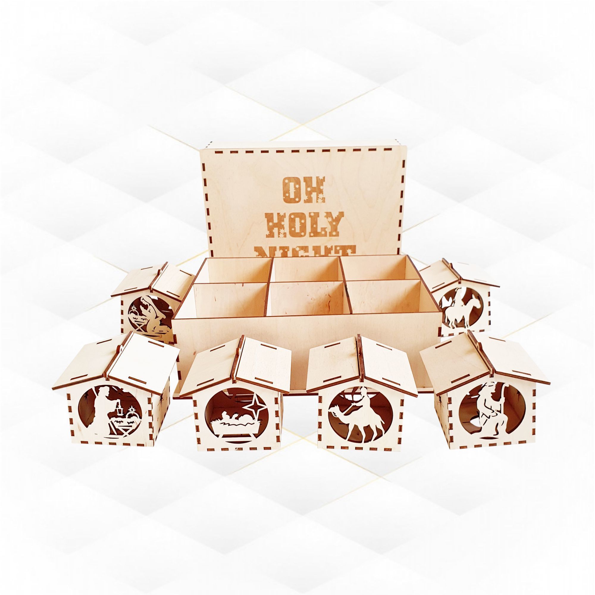 Nativity House with box laser cut svg dxf desig 3D print model_7