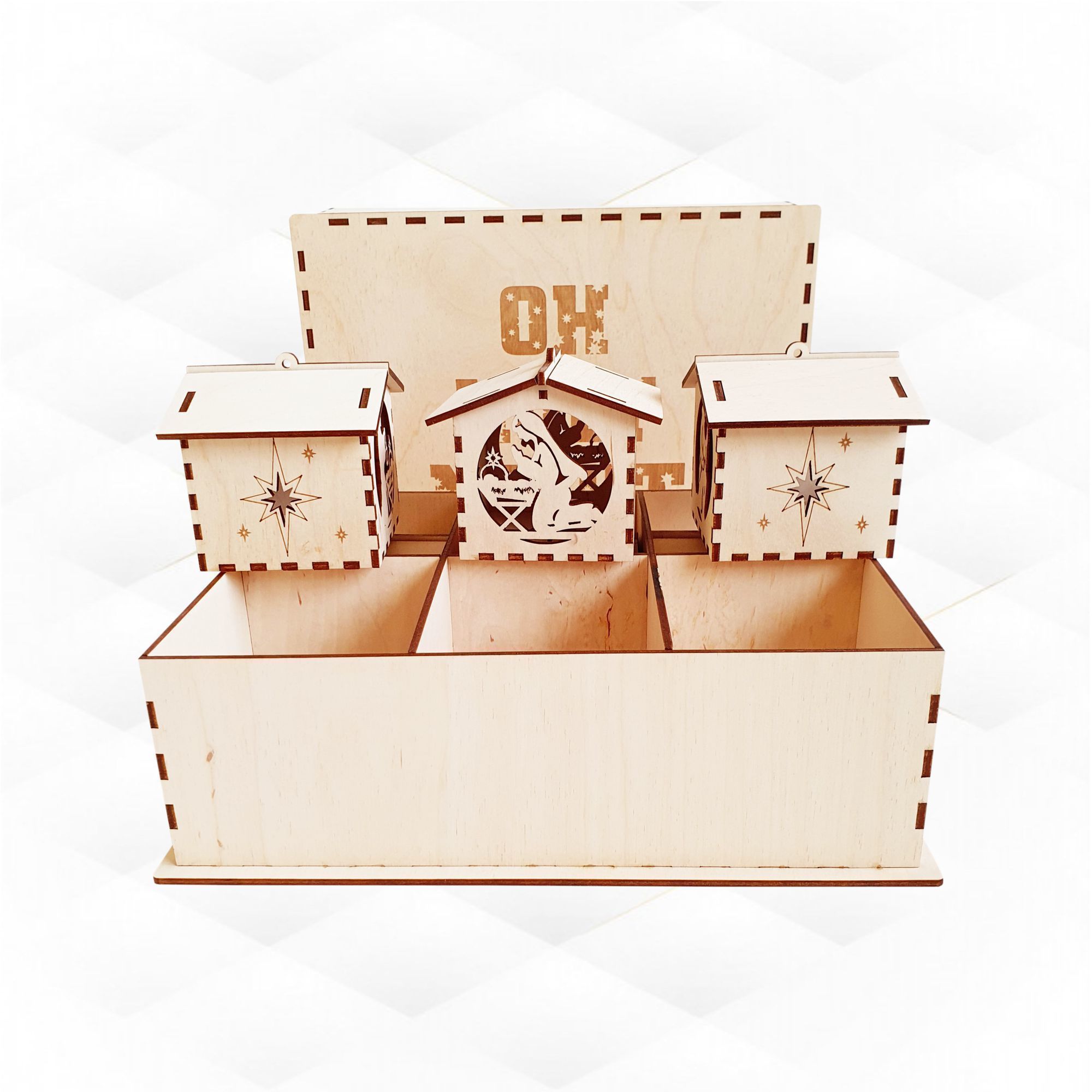 Nativity House with box laser cut svg dxf desig 3D print model_8