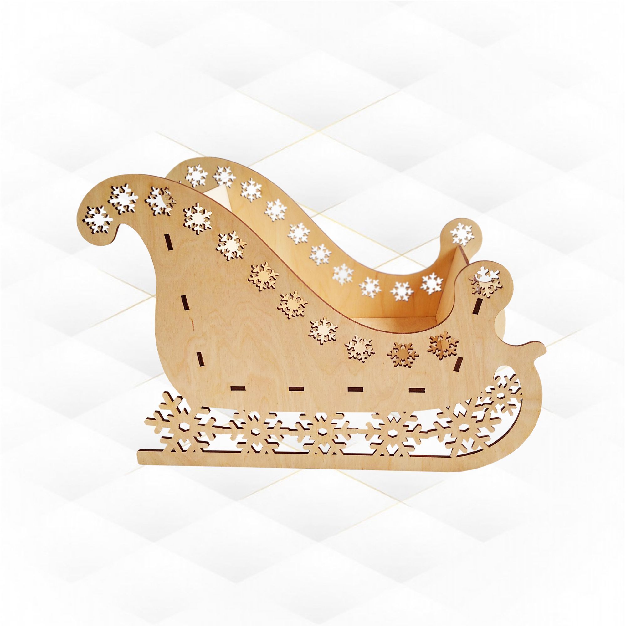 Christmas sleigh snowflake laser cutting design 3D print model_1