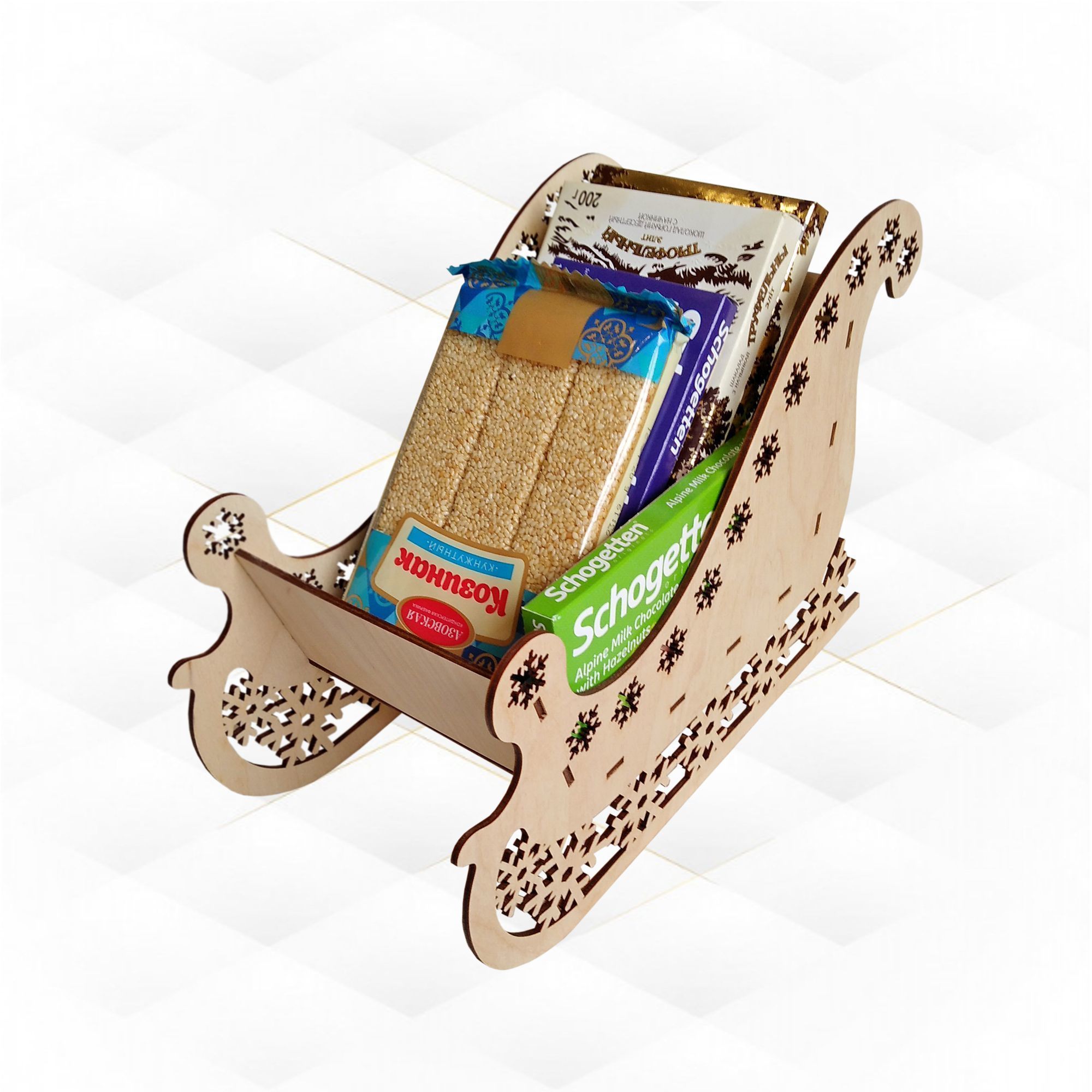 Christmas sleigh snowflake laser cutting design 3D print model_2