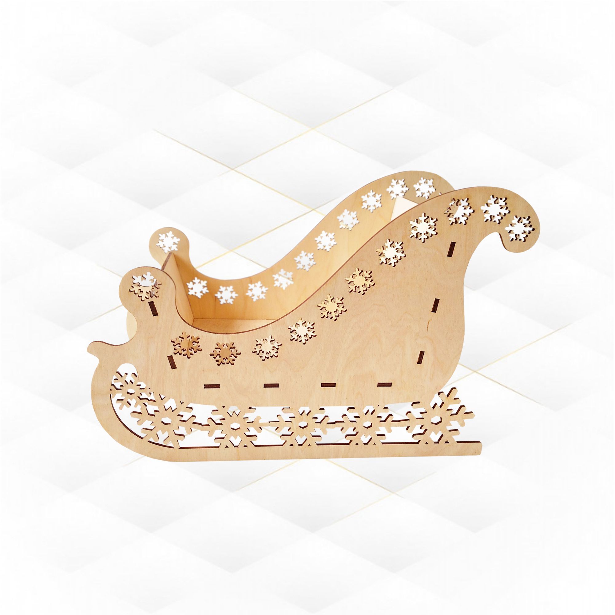 Christmas sleigh snowflake laser cutting design 3D print model_5