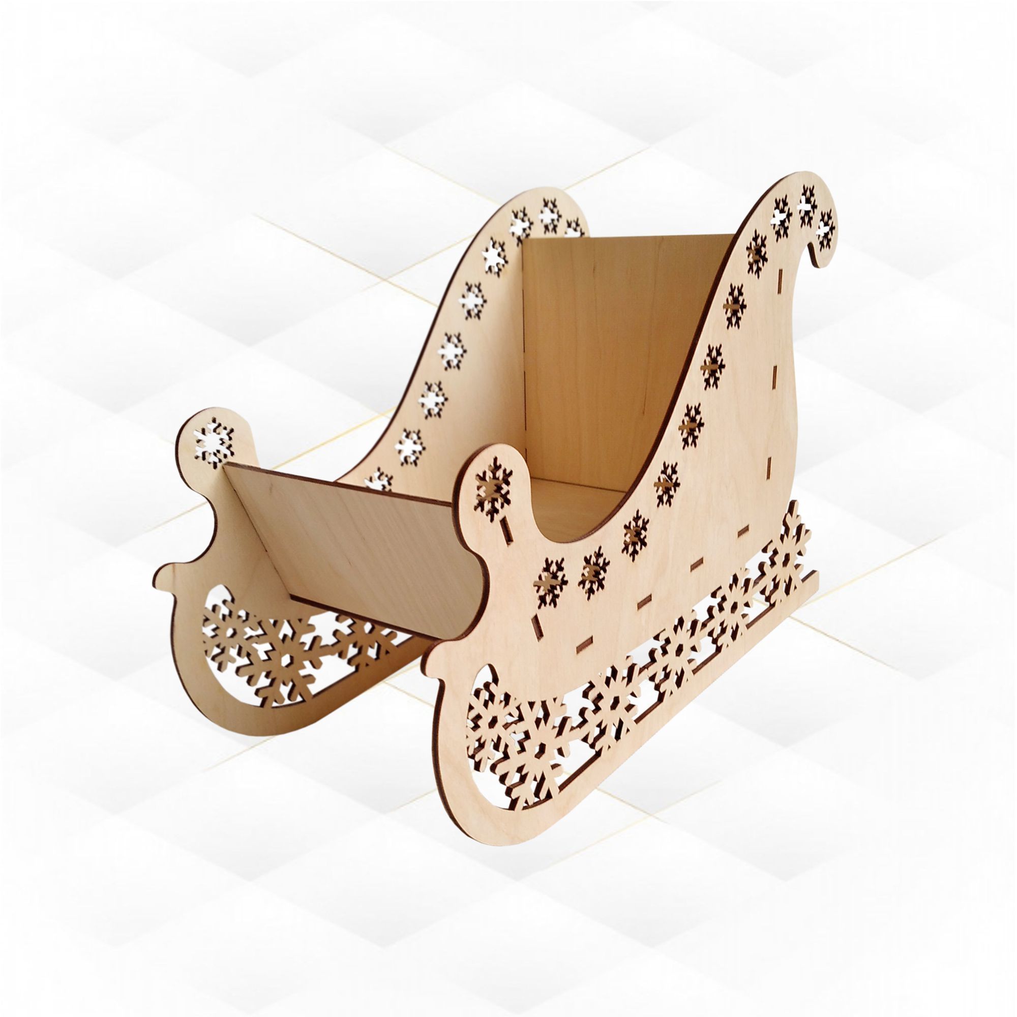 Christmas sleigh snowflake laser cutting design 3D print model_6