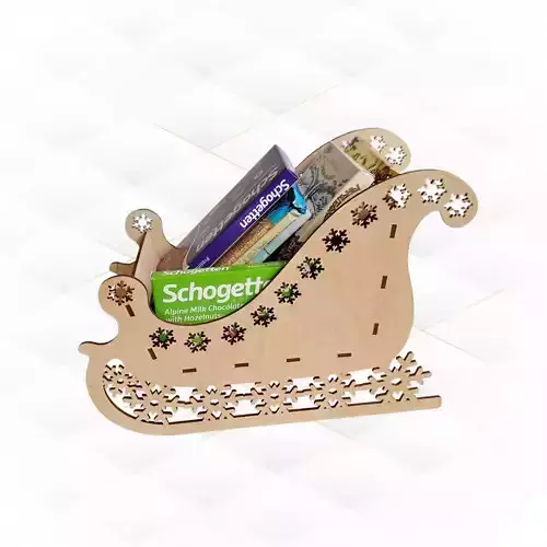 Christmas sleigh snowflake laser cutting design 3D print model