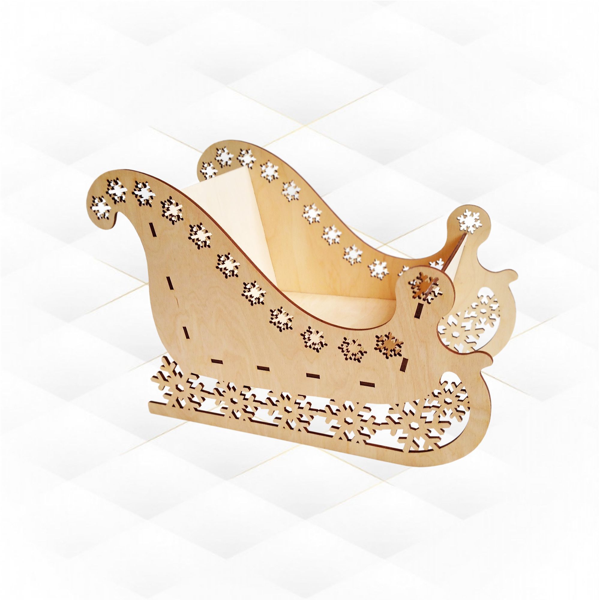 Christmas sleigh snowflake laser cutting design 3D print model_4