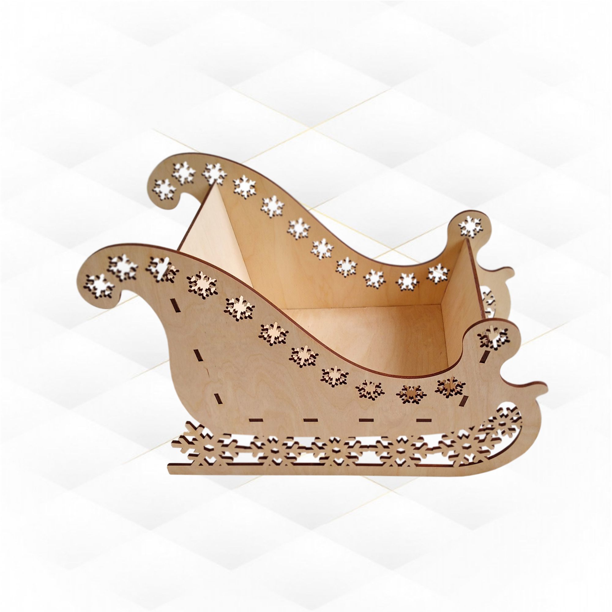 Christmas sleigh snowflake laser cutting design 3D print model_9