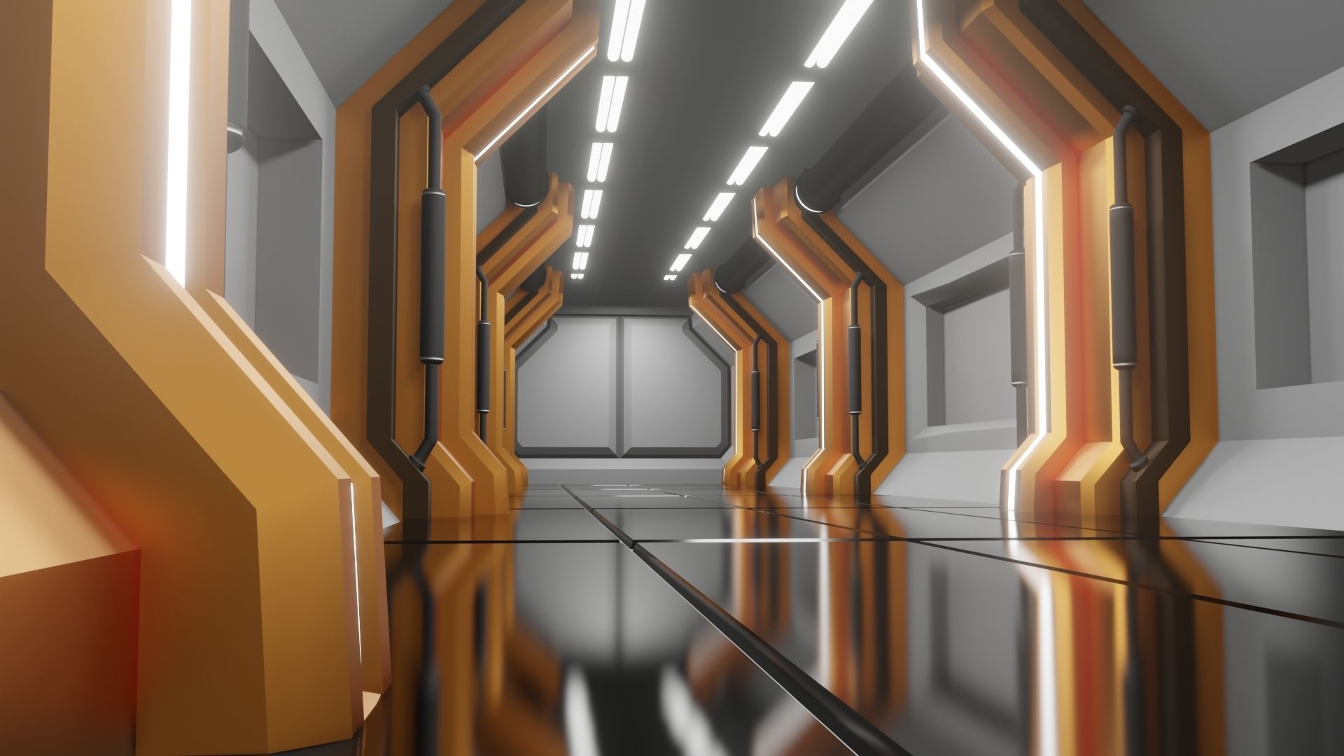 Sci Fi room passage 3D model | CGTrader