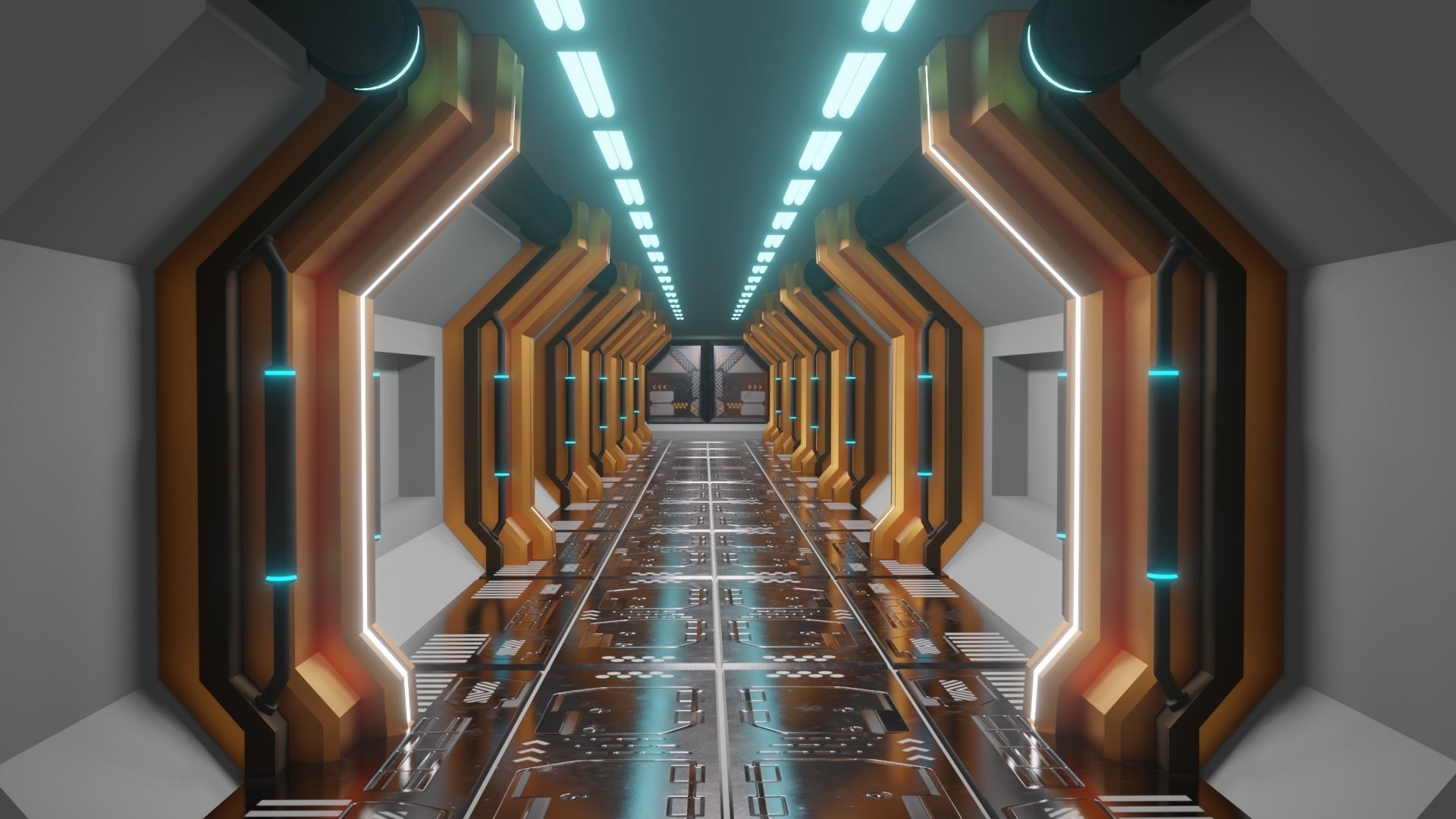 Sci Fi room passage 3D model | CGTrader