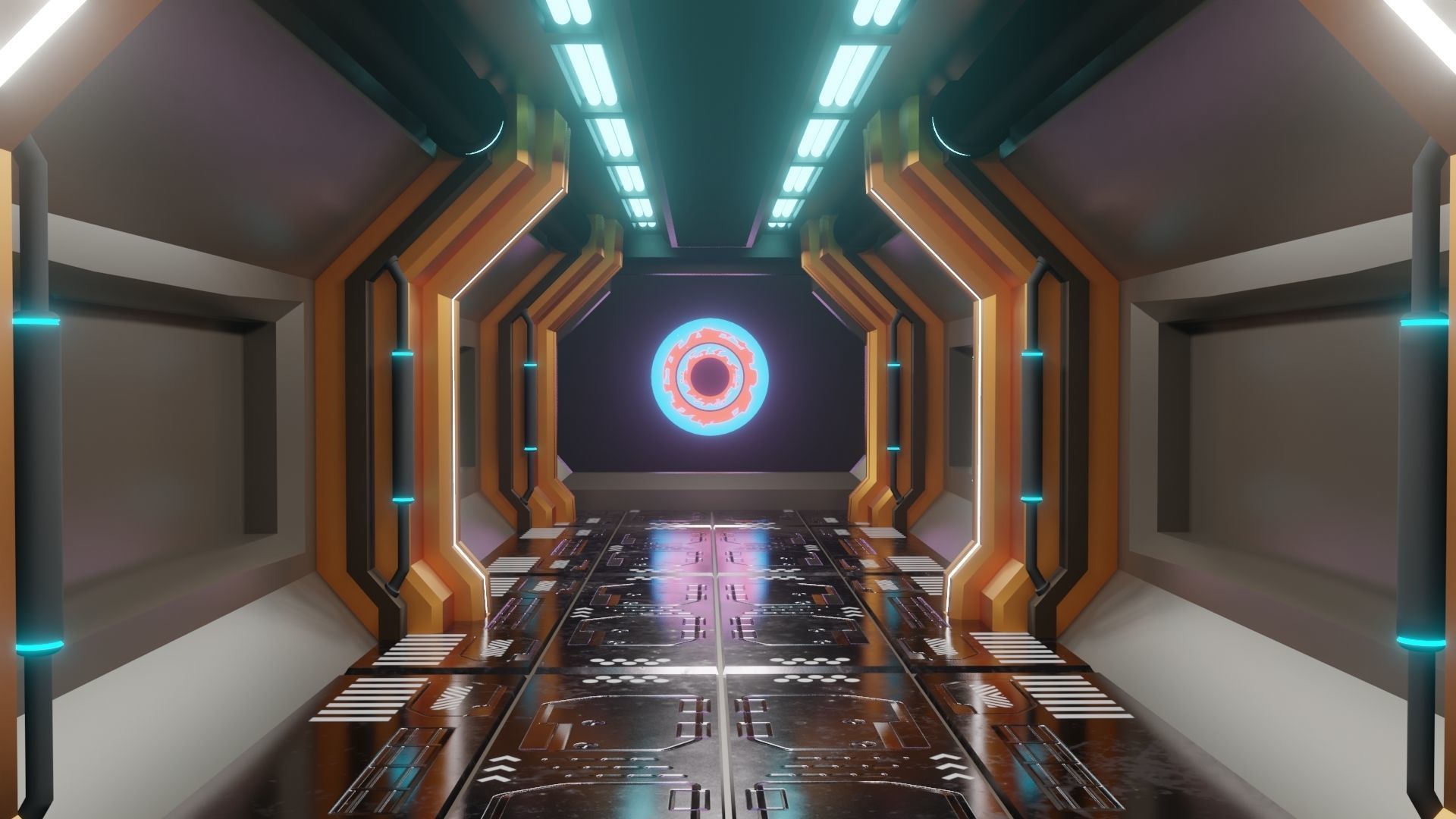 Sci Fi room passage 3D model | CGTrader