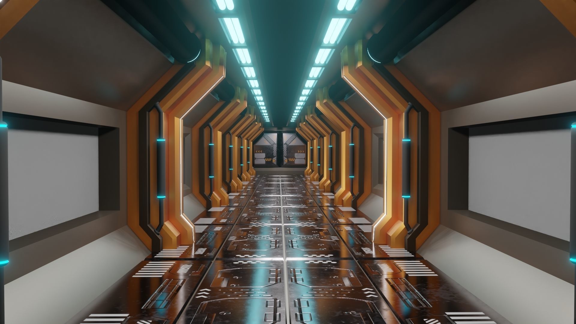 Sci Fi room passage 3D model | CGTrader