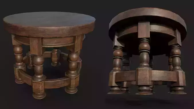 wooden round table