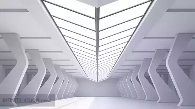 Basemesh interior space 04 Low-poly 3D model